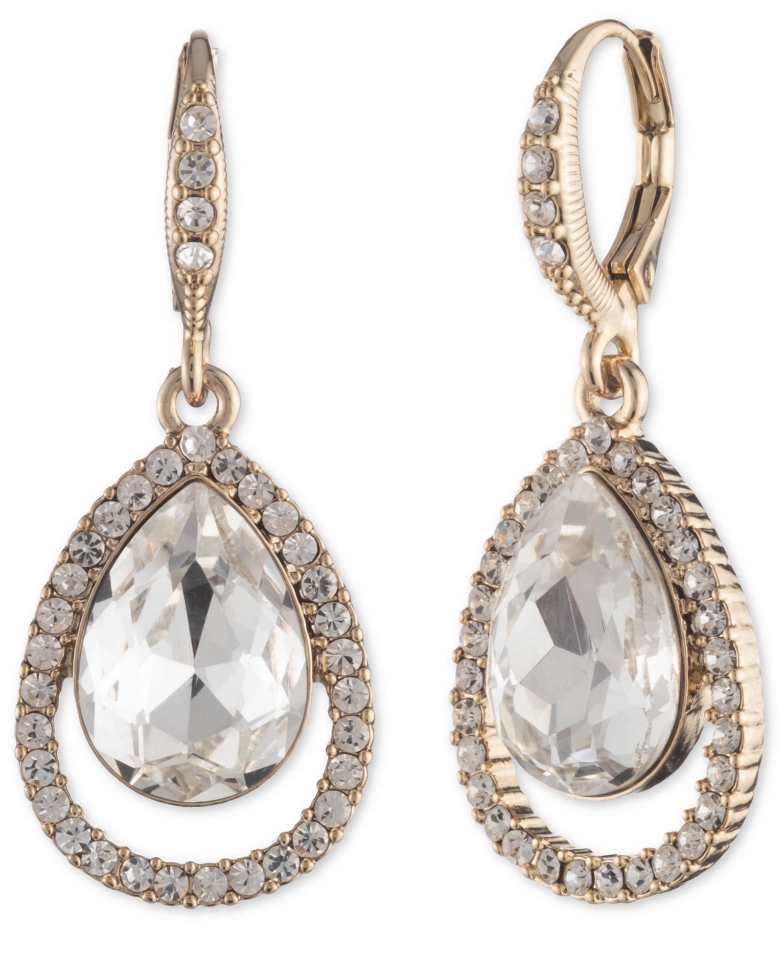Givenchy серьги Pear Drop с камнями Glass Stone