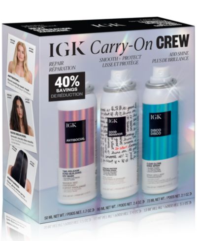 IGK Hair набор для укладки из 3-х средств для ручной клади