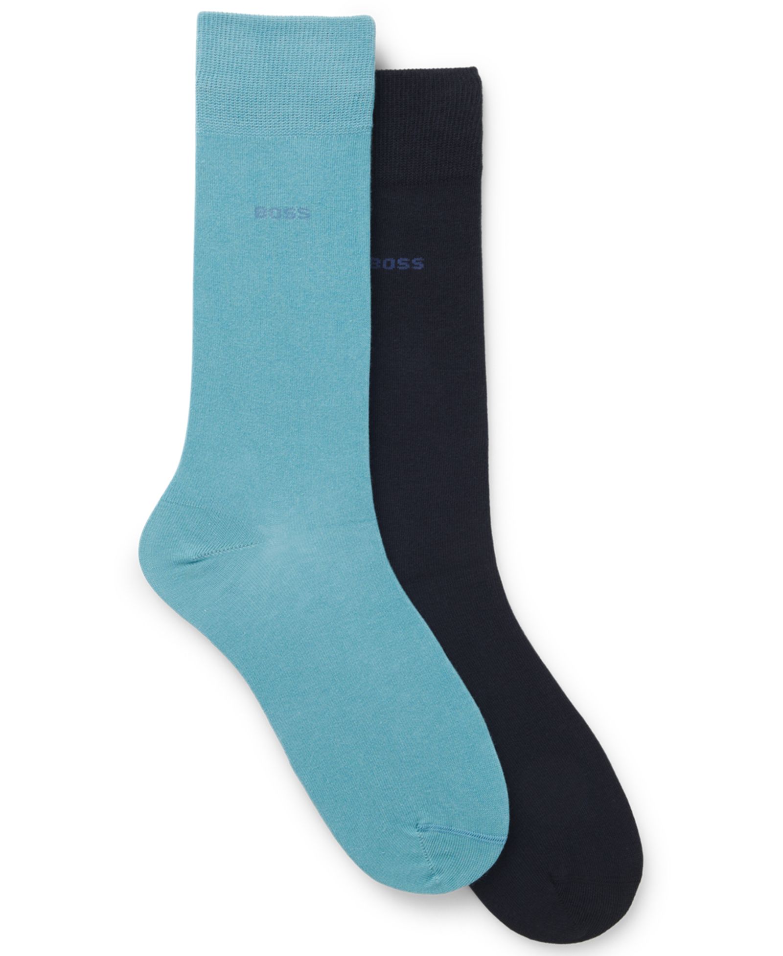 Hugo Boss Men's Uniform Color Regular Length Socks, 2-Pack