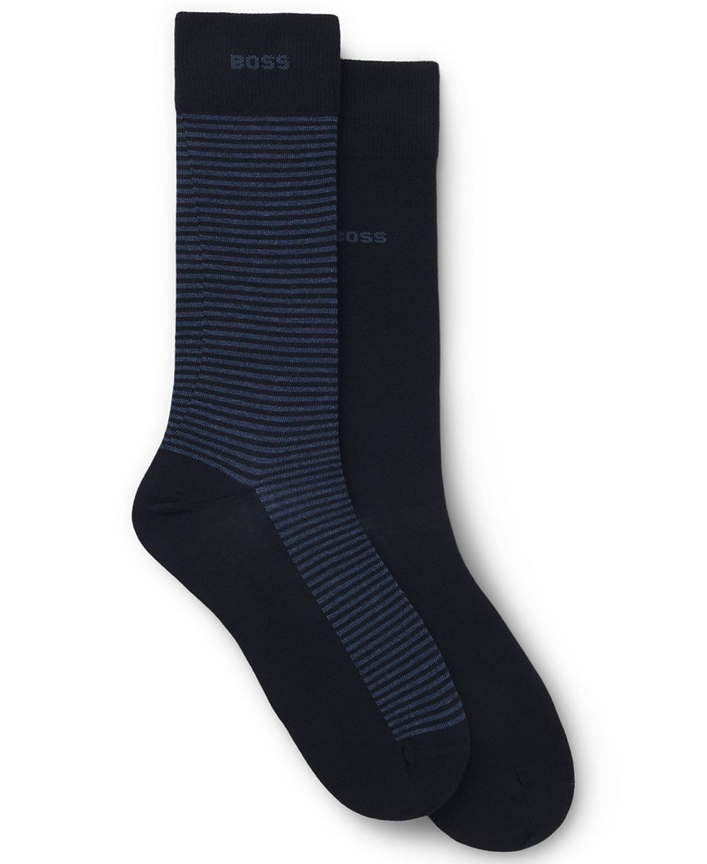 Hugo Boss Men's Stripe Design Socks, 2-Pack