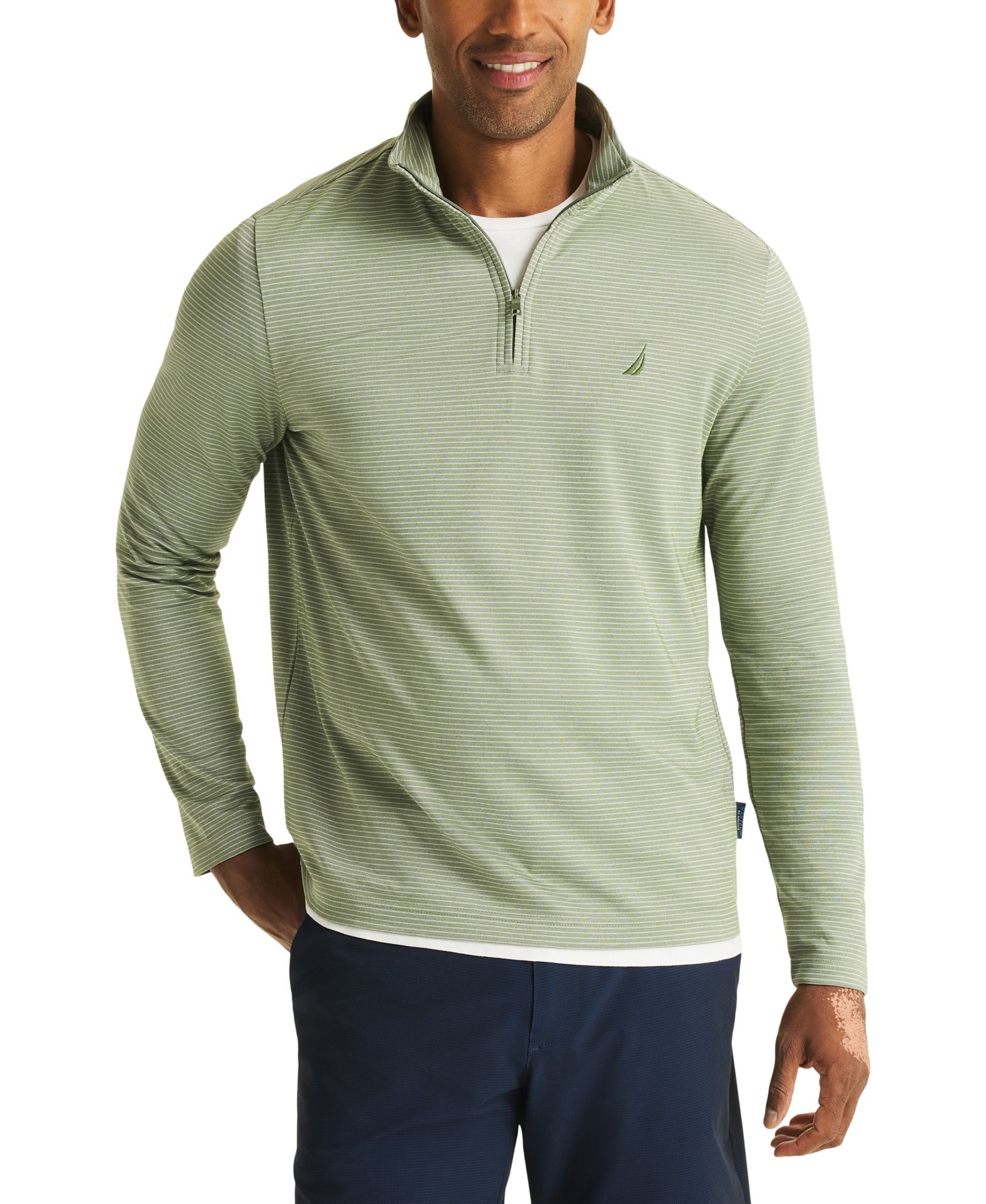 Nautica Men's Striped Quarter-Zip Sweatshirt