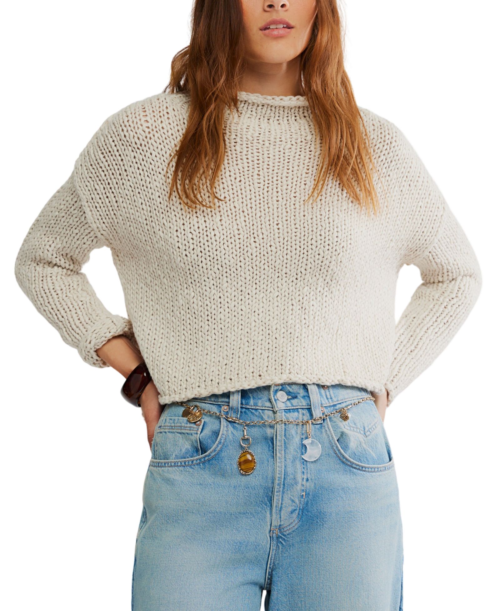 Free People Women's Opal Crew Neck Sweater