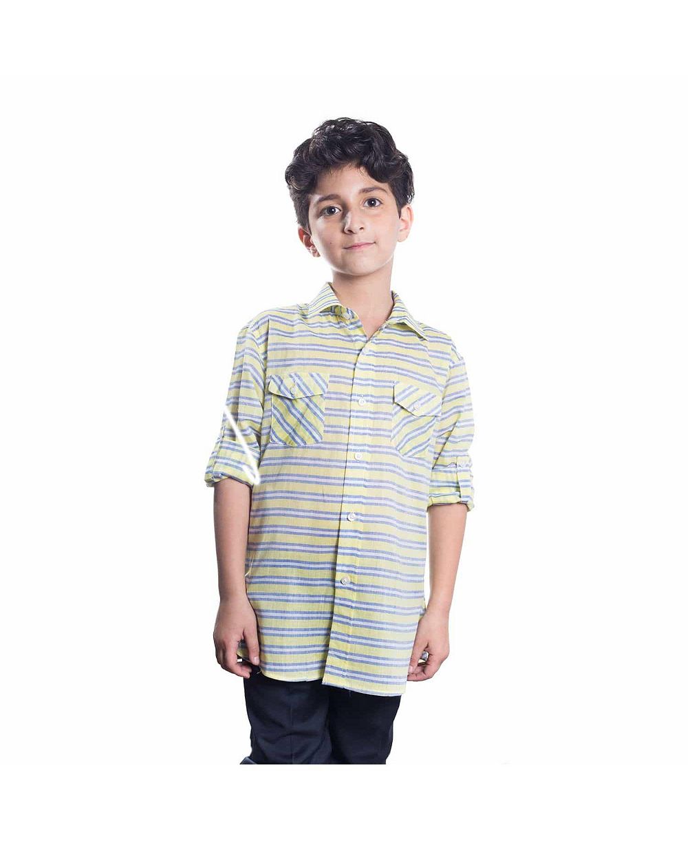 Рубашка Elie Balleh Big Boys Yellow Slim Fit Striped Button-Down