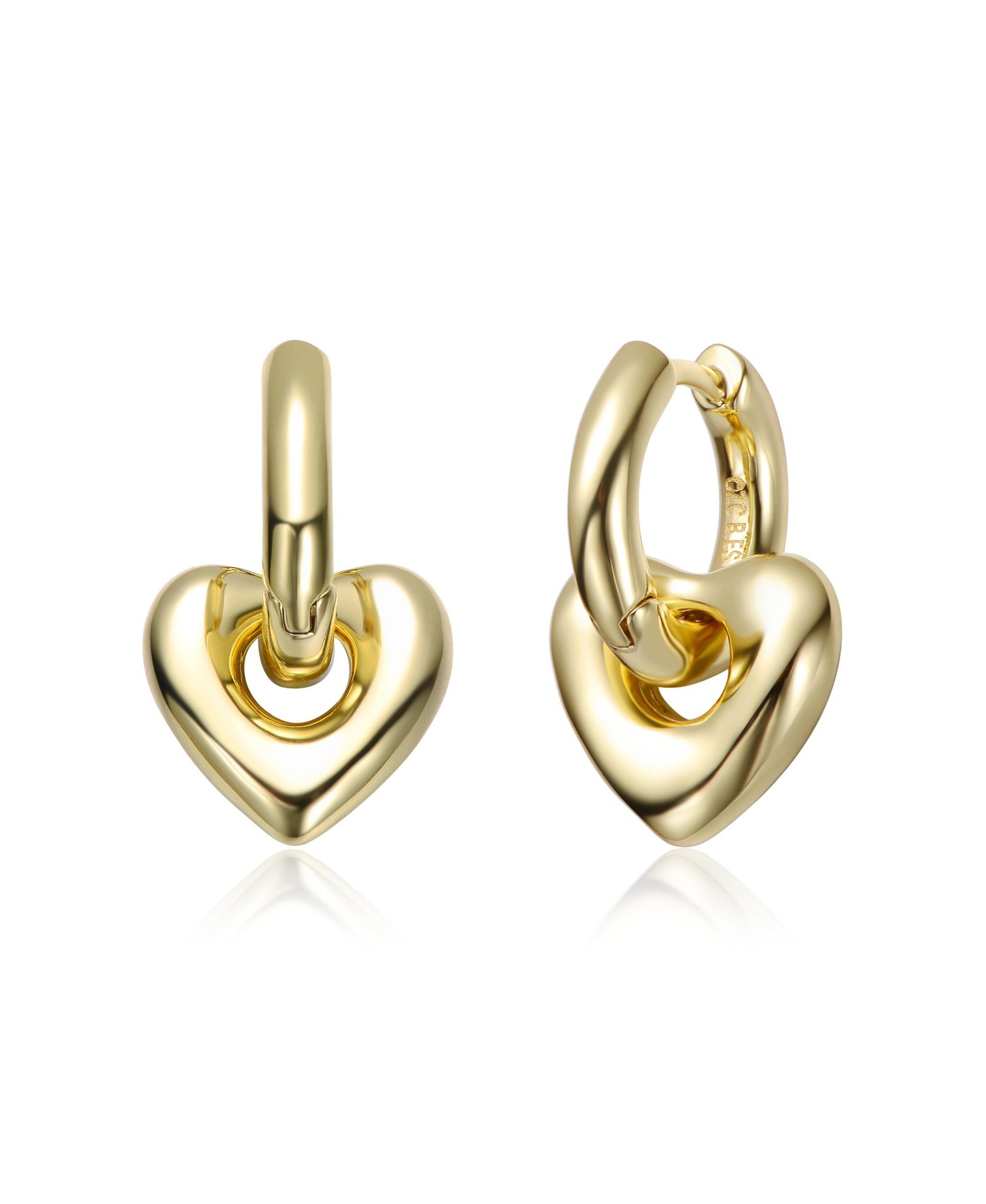 Rachel Glauber Plated Heart Earrings