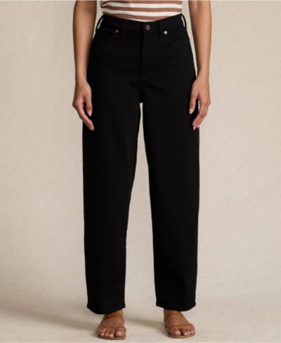 Lands' End Women's Denim High Rise Barrel Leg Ankle Jeans