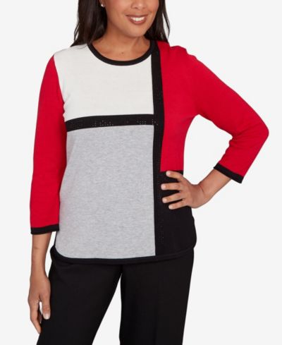 Alfred Dunner Petite Classic Long Sleeve Sweater