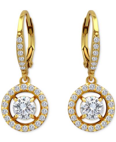 Giani Bernini Round Drop Earrings (2-1/3 ct. t.w.) in 18K Gold Plated Sterling Silver, Macy's Exclusive