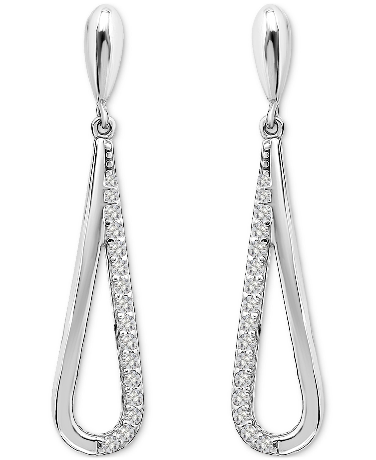 Giani Bernini Серьги-подвески с круглыми камнями в позолоченном серебре 18K Gold Plated