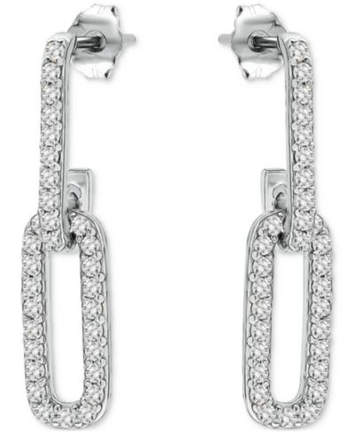 Серьги-подвески Link Drop из позолоченного стерлингового серебра Giani Bernini