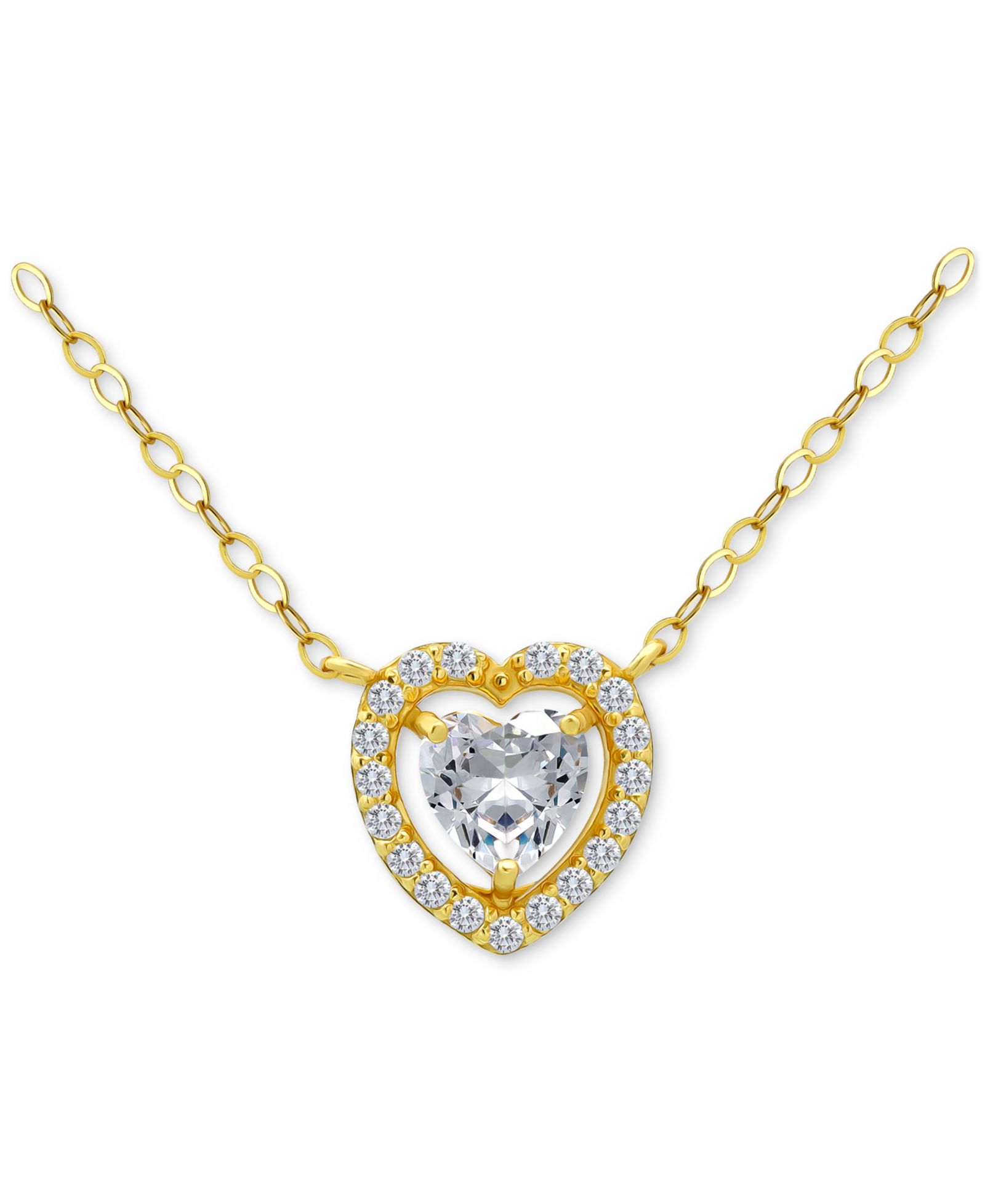 Ожерелье Giani Bernini Heart Cut в позолоченном стерлинговом серебре