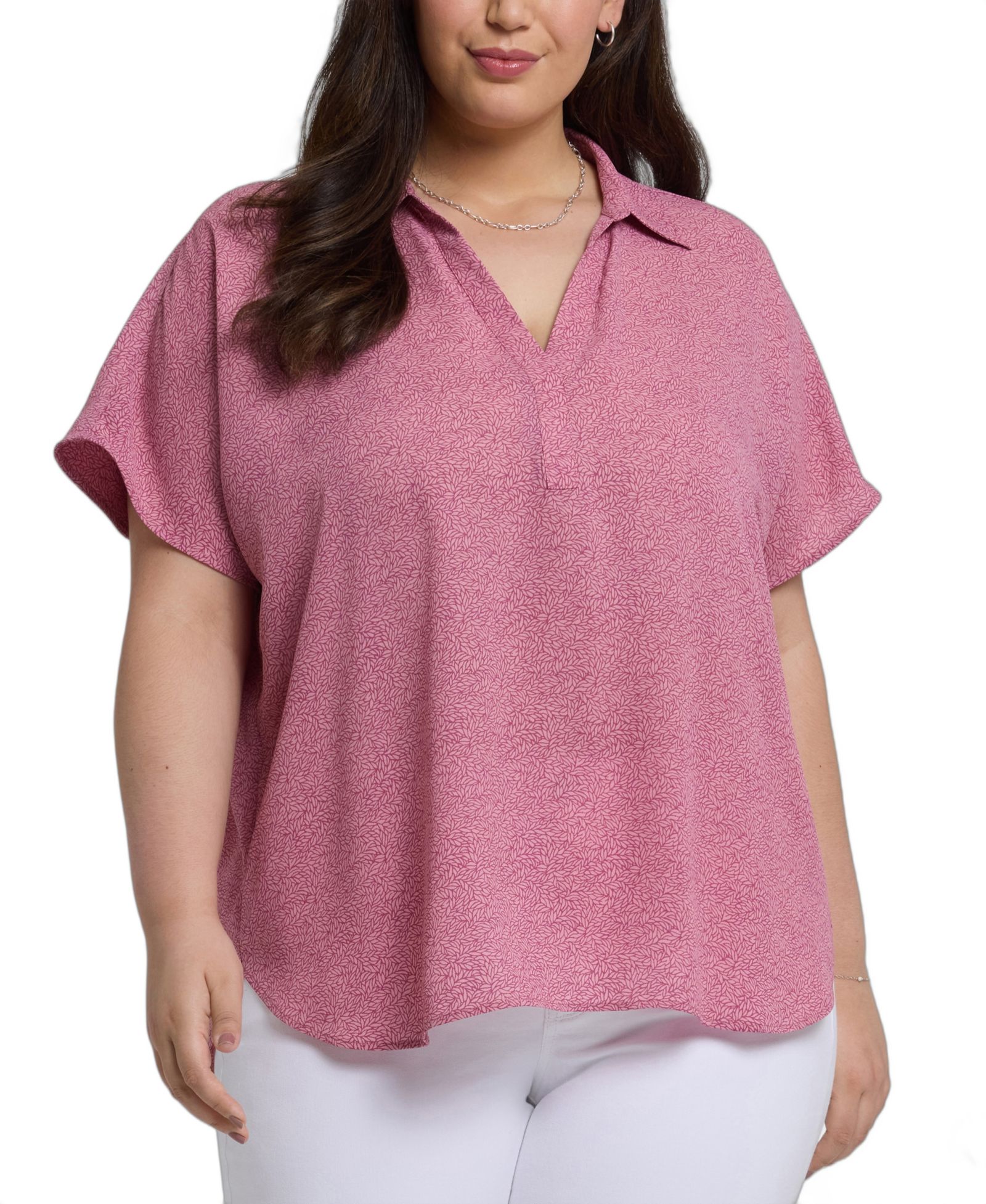NYDJ Plus Size Becky Short Sleeve Pullover Top