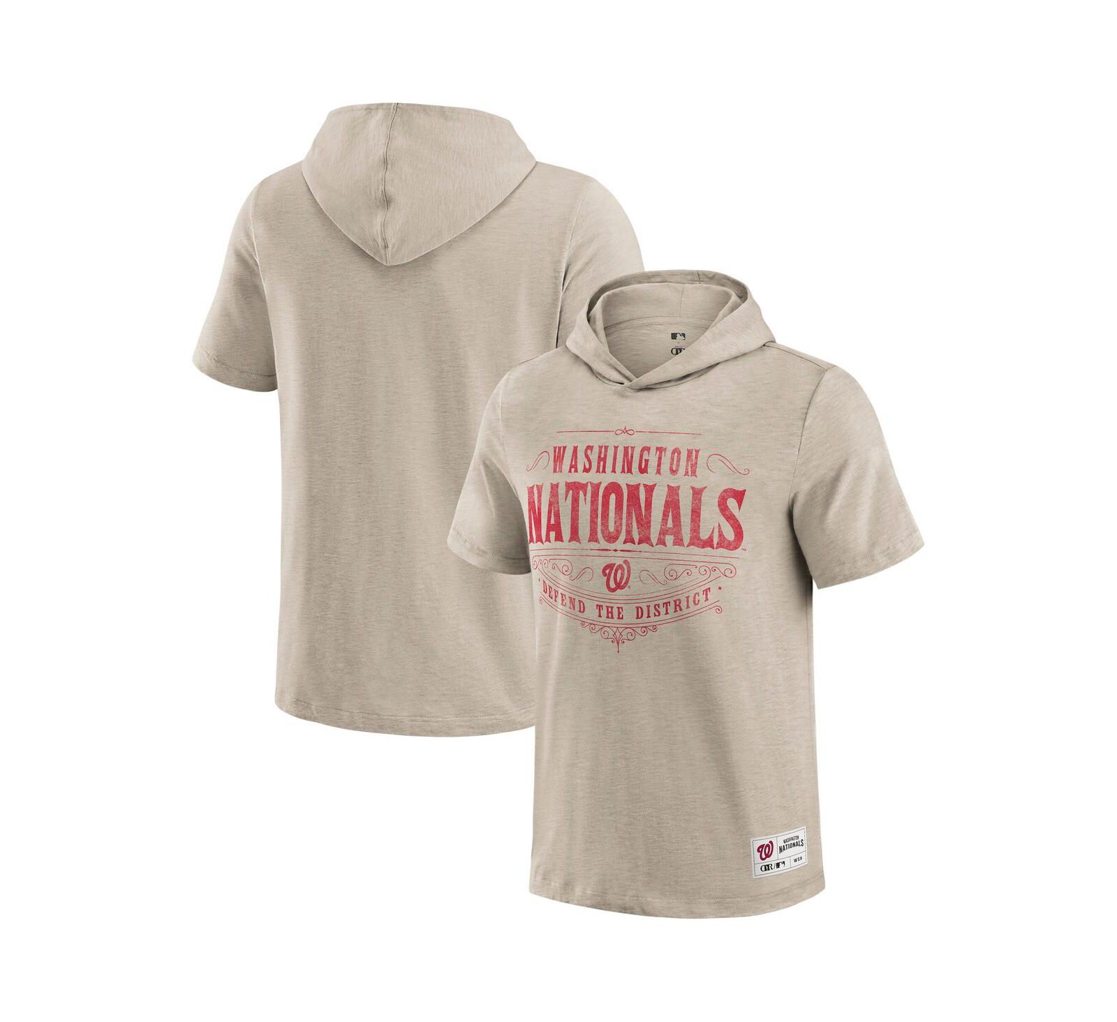 Мужская футболка Darius Rucker Collection by Fanatics, Tan Washington Nationals, эффект потертости