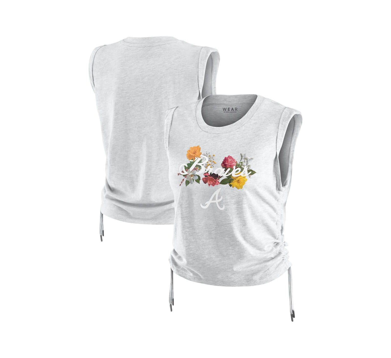 Женский топ WEAR by Erin Andrews Atlanta Braves Cinched, серого цвета