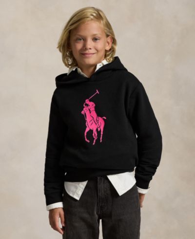 Polo Ralph Lauren Big Boys Pink Pony Fleece Hoodie