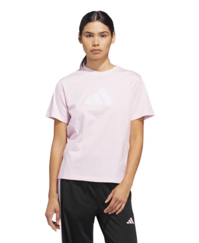 Женская хлопковая футболка adidas Gingham Big Logo Graphic Crewneck