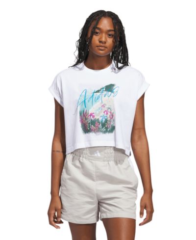 Женская хлопковая футболка с графическим принтом Summer Romance от adidas