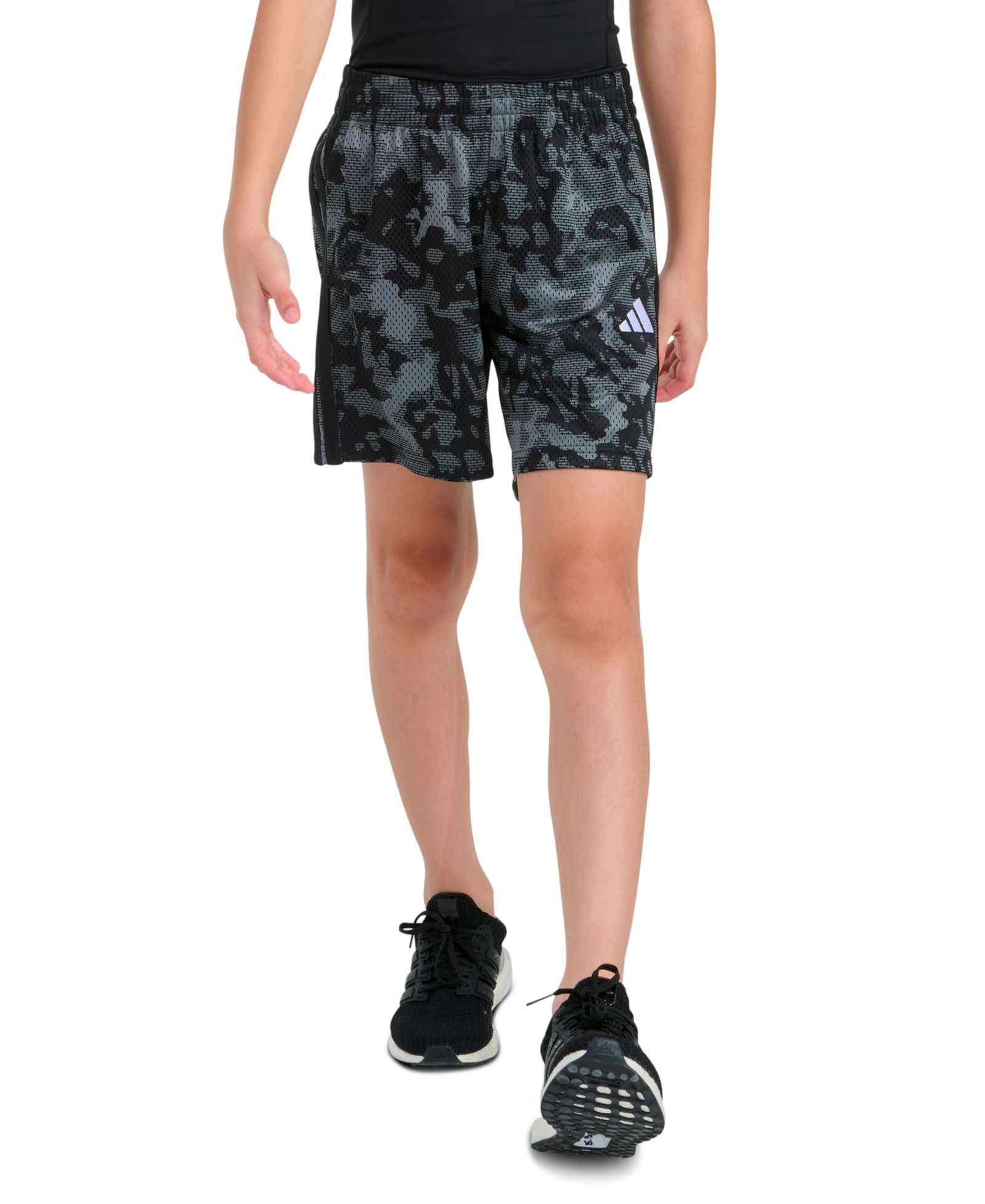 adidas Boys' 8-20 Elastic Waistband Printed Camo Shorts