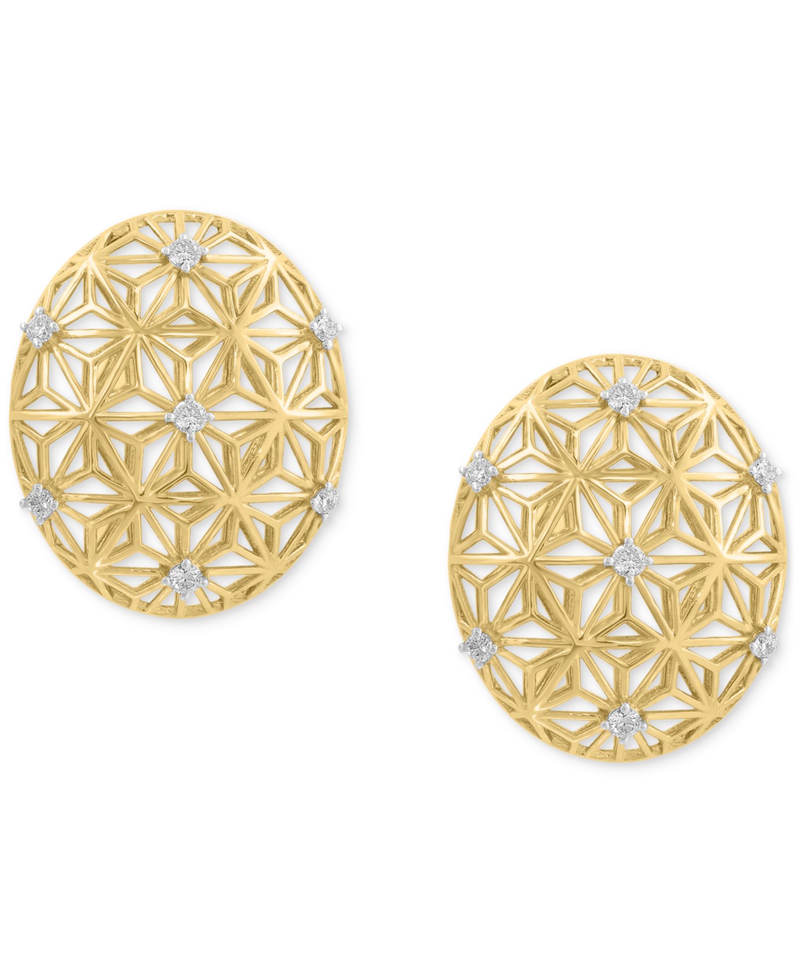EFFY® Diamond Lattice Openwork Stud Earrings (1/5 ct. t.w.) in 14k Gold