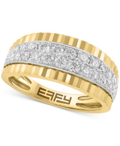 Кольцо EFFY® Diamond Double Row Ridged Band 14k Gold
