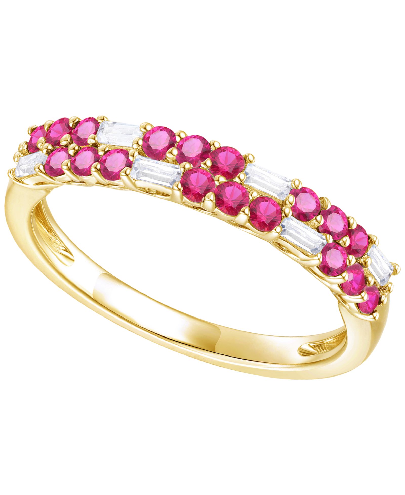 Created Sapphire, Created White Sapphire & Multi-Gemstone Ring in Sterling Silver