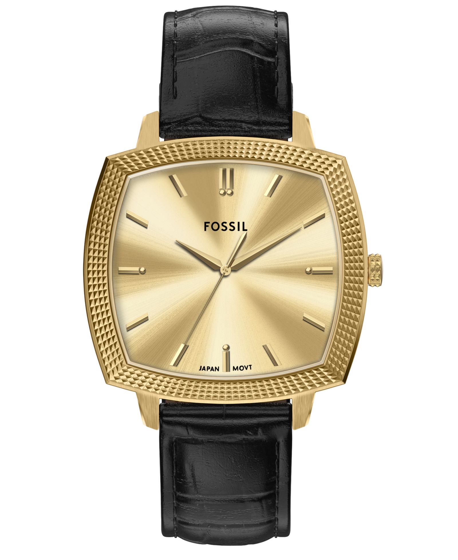 Fossil Unisex Nick Jonas x Machine Luxe Black Croco Leather Watch, 37mm
