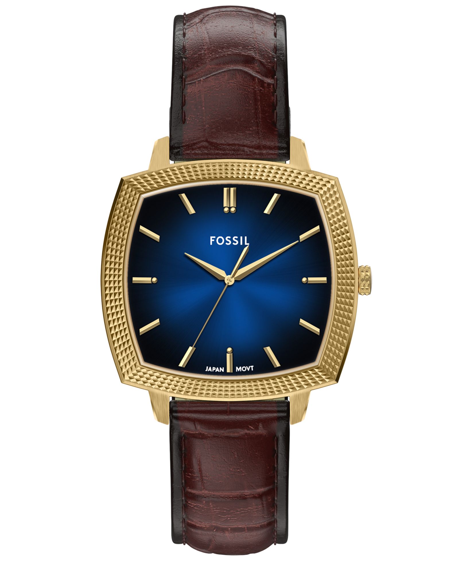 Fossil Unisex Nick Jonas x Machine Luxe Vignette Brown Croco Leather Watch, 37mm