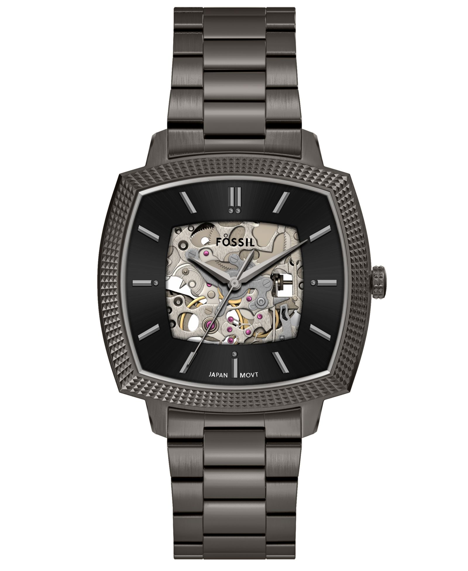 Унисекс часы Fossil Nick Jonas x Machine Luxe Automatic Gunmetal Stainless Steel, 40mm