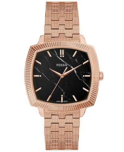 Fossil Unisex Nick Jonas x Machine Luxe Marble Rose Gold-Tone Stainless Steel Watch, 37mm