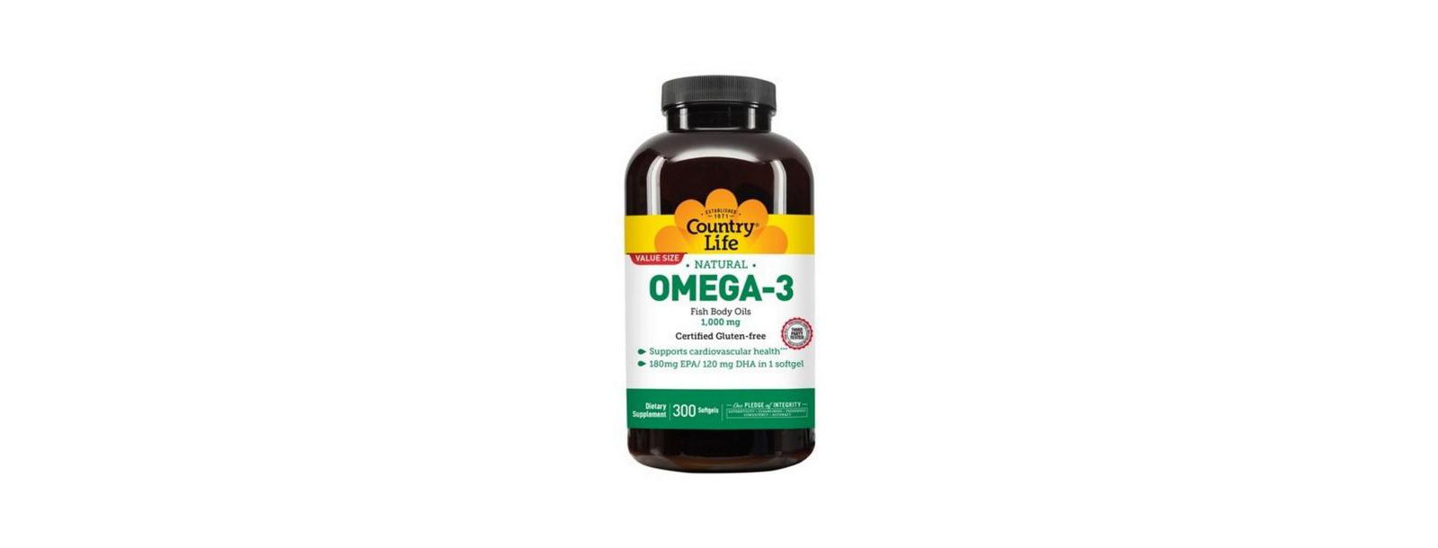 Omega 3 рыбий жир Country Life 300 мягких капсул