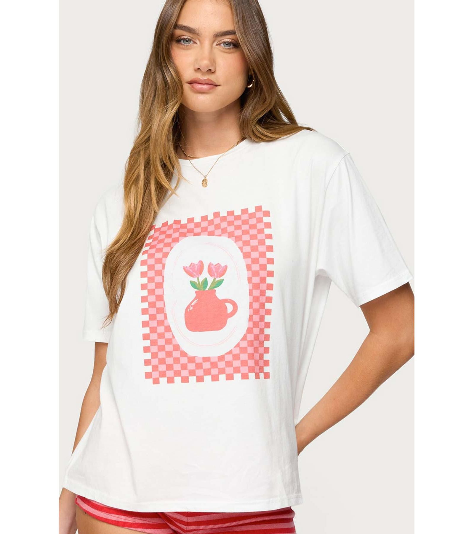 Edikted Women's Flower Vase Oversized T Shirt