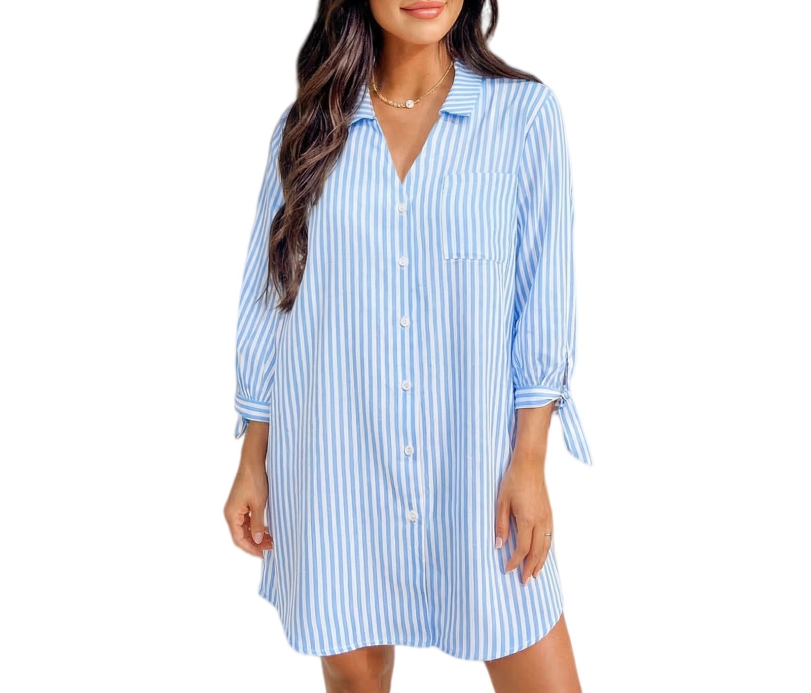 Женское платье-накидка Cupshe Sailor s Cut Striped Cover-Up Dress