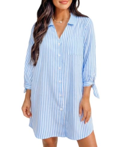 Женское платье-накидка Cupshe Sailor s Cut Striped Cover-Up Dress