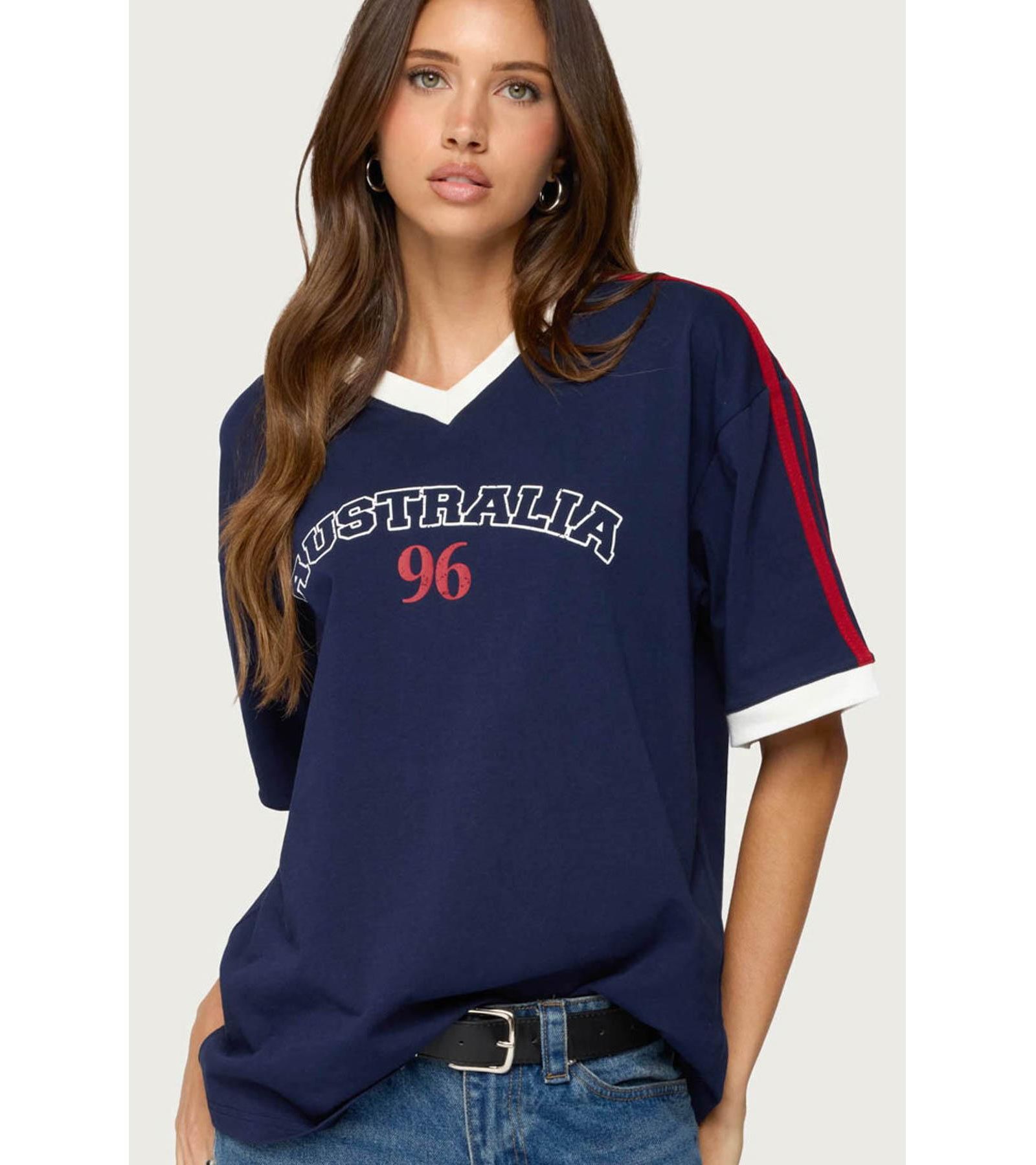 Edikted Women's Australia 96 Contrast Oversized T Shirt