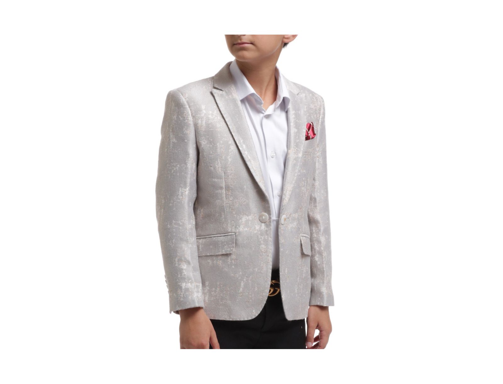 Elie Balleh Boys Gold Slim Fit Classic Blazer
