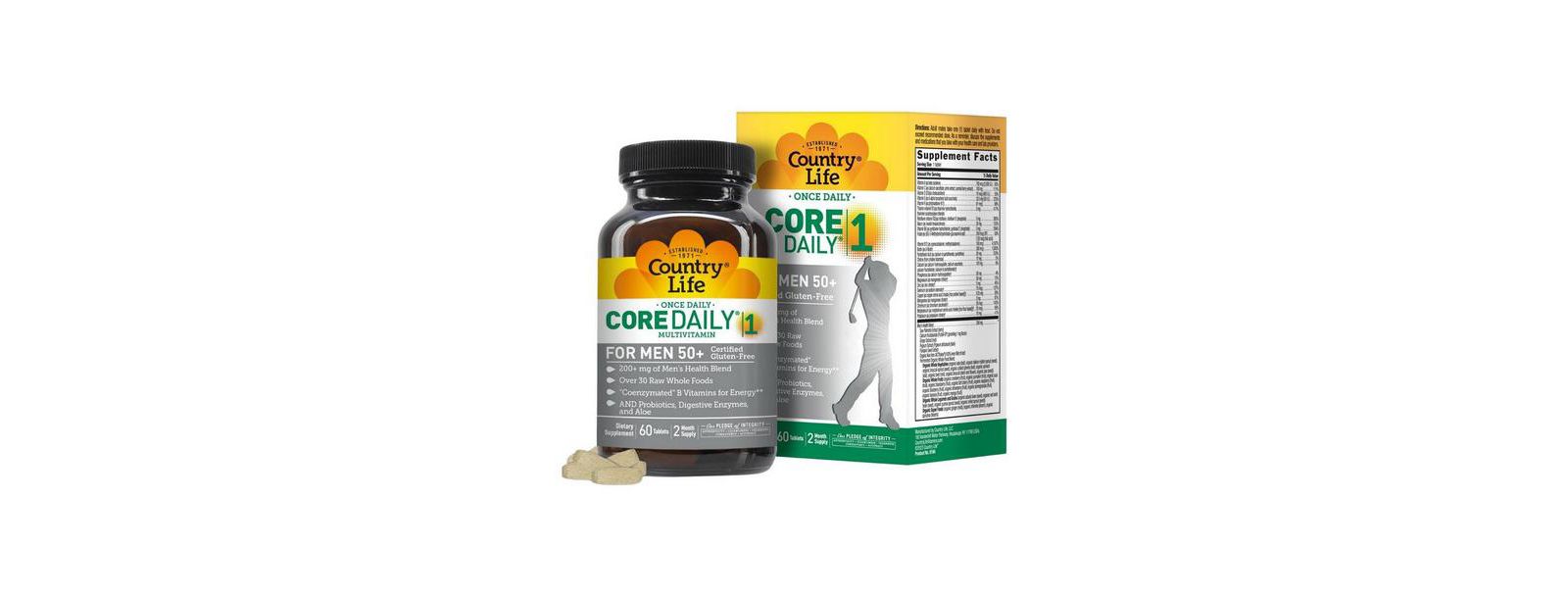 Витамины Country Life Core Daily 1, для мужчин 50+, 60 шт