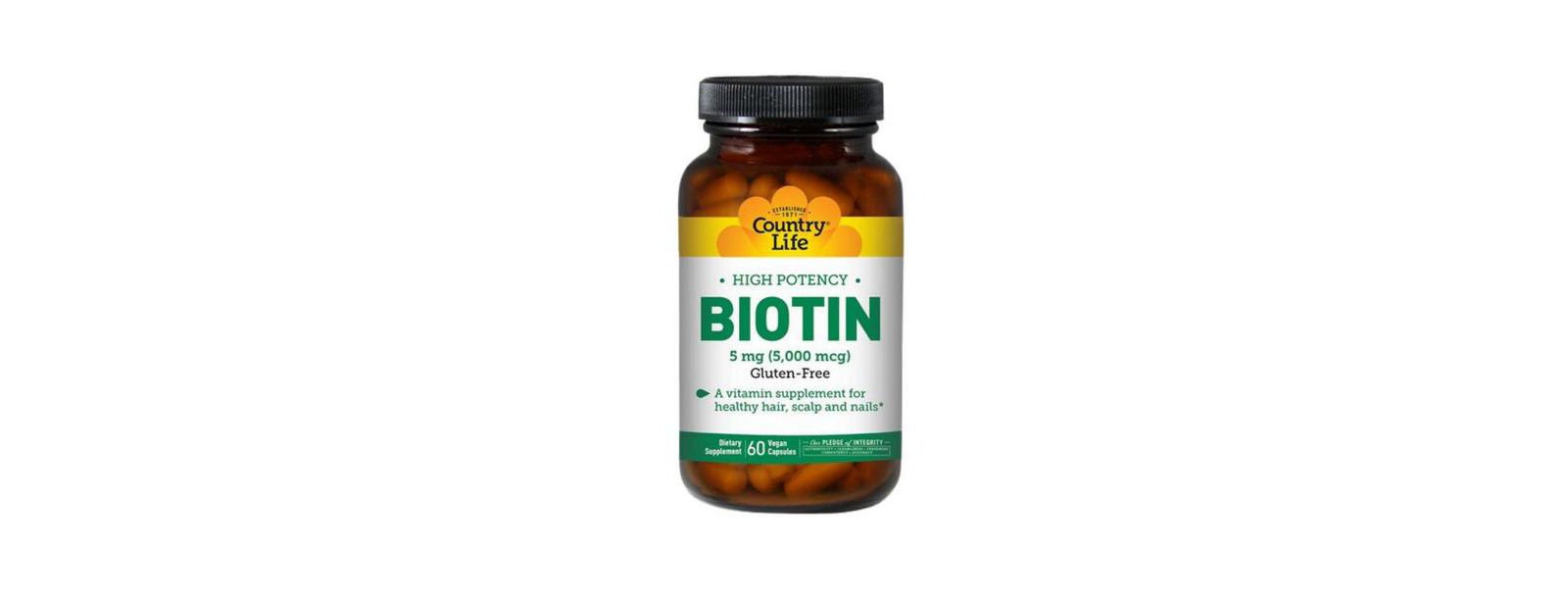 Country Life Biotin высокоэффективные вегетарианские капсулы 5 MG 60 шт