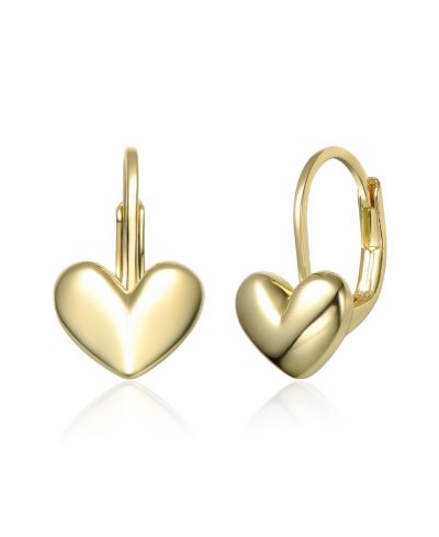 Серьги Rachel Glauber Plated Heart Drop Leverback