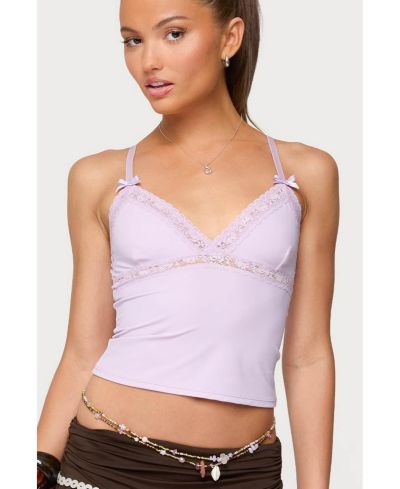 Женский топ Edikted Fran Lacey V Neck Tank Top