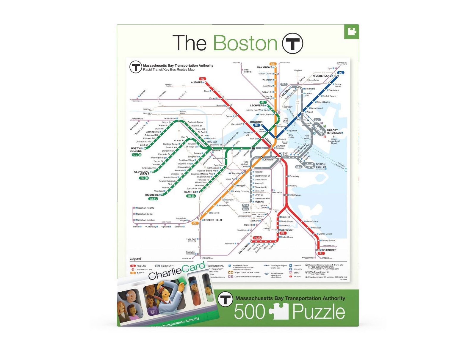 New York Puzzle Company пазл Boston T Map 500 деталей