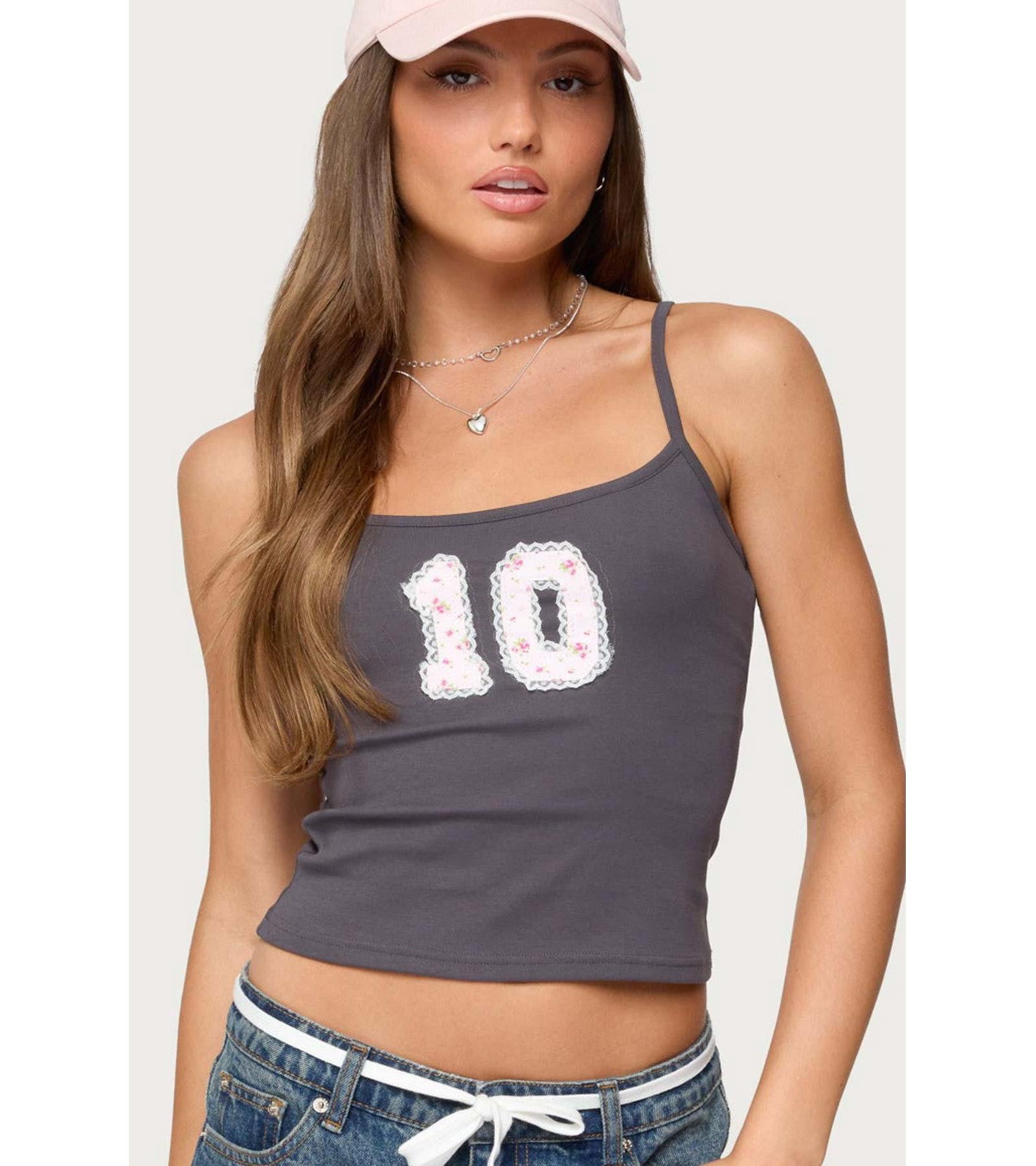 Женский майка Edikted 10 Floral Lacey Patch Tank Top