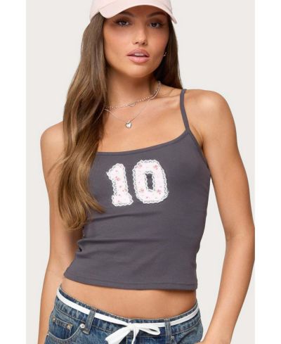 Женский майка Edikted 10 Floral Lacey Patch Tank Top