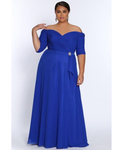 Женское вечернее платье Celebrations by Sydney's Closet Off-the-Shoulder with Sleeves