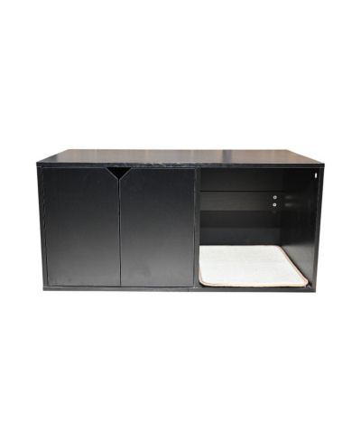 Streamdale Furniture Black Cat Litter Box Enclosure Furniture with Scratch Pad