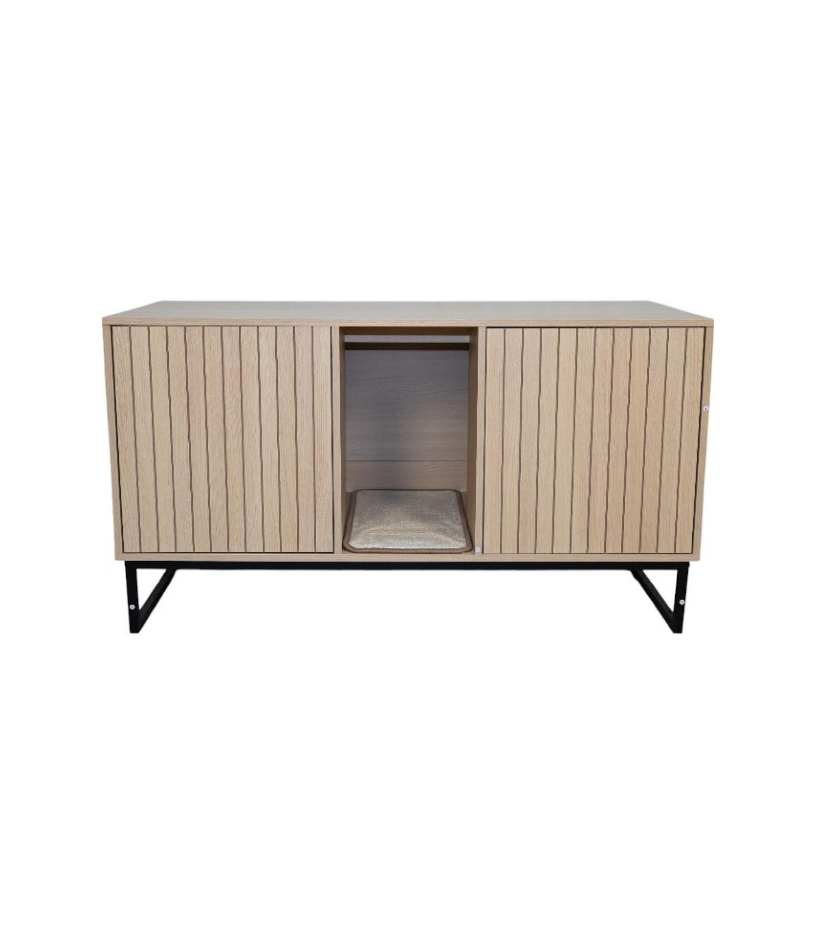 Современный деревянный домик для кошек Streamdale Furniture с ковриком для царапанья, 47.64" x 21.46" x 25.98"
