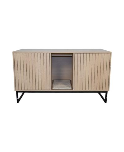 Современный деревянный домик для кошек Streamdale Furniture с ковриком для царапанья, 47.64" x 21.46" x 25.98"