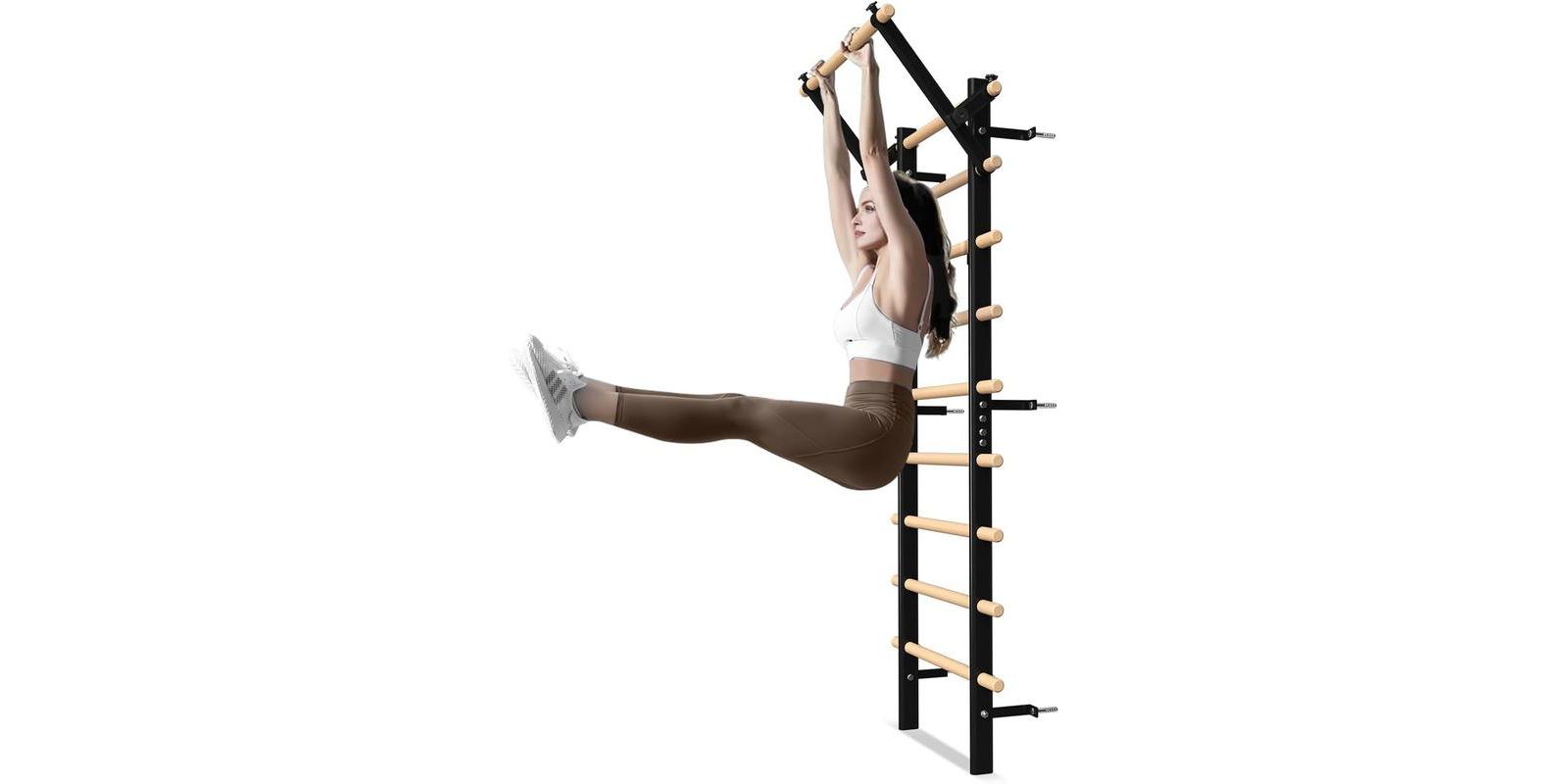 Syedee Swedish Ladder Stall Bar, Wall-Mounted Multifunctional Gym for Home Fitness, Kids Climbing and Stretching