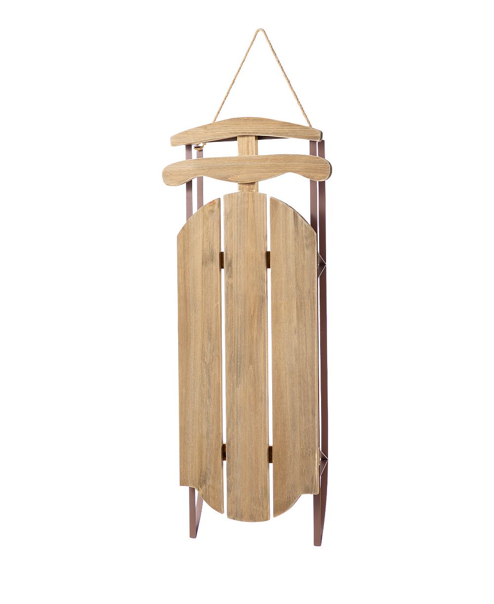 Декор для крыльца Glitzhome 34.25" Wooden Christmas Sleigh