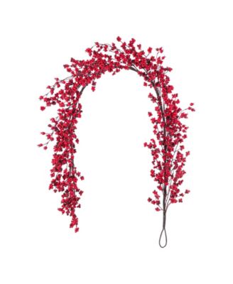Glitzhome 6 ft Plastic Christmas Berries Garland