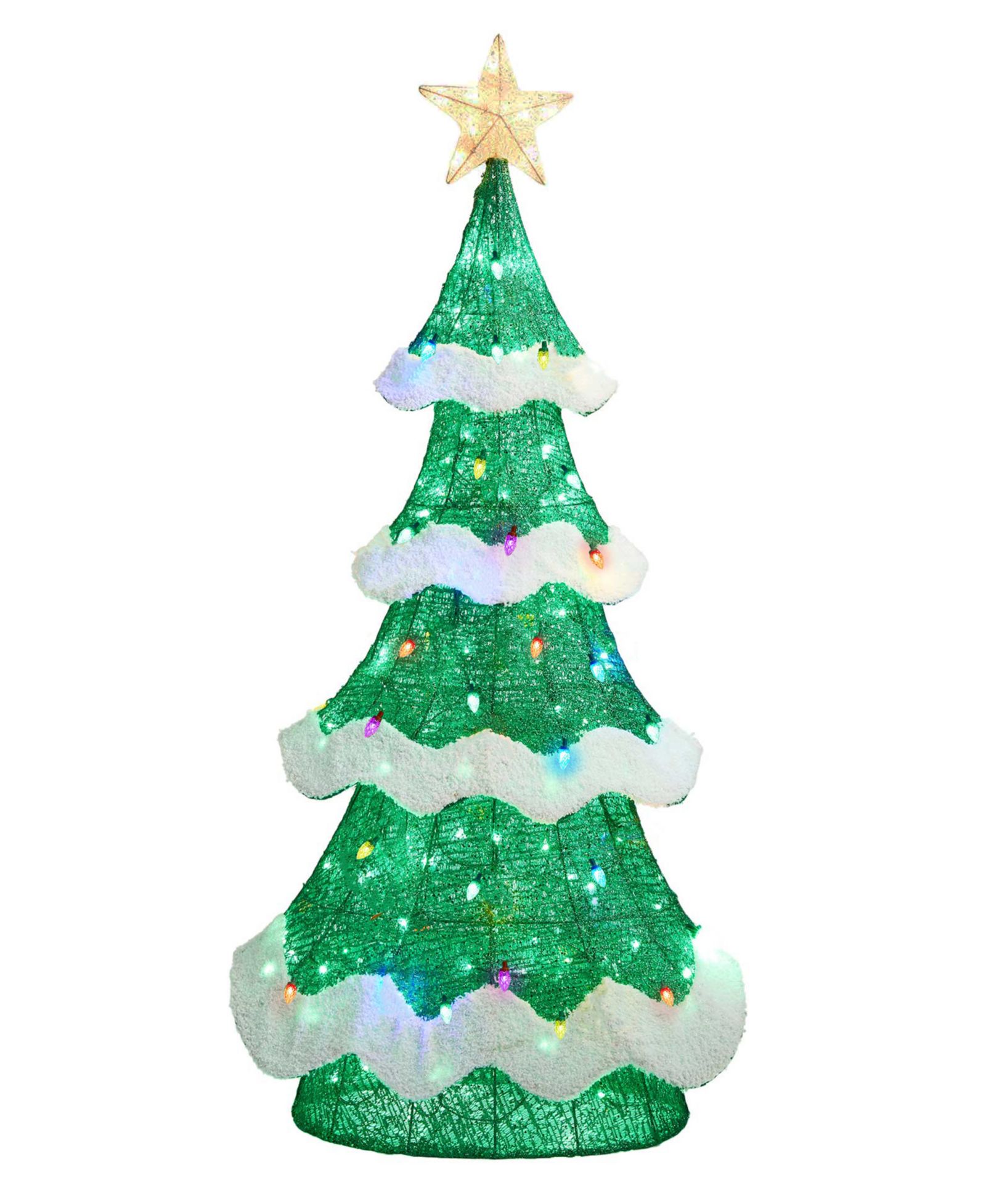 Светящаяся сетчатая елка Glitzhome 3D Christmas Tree 74.5"