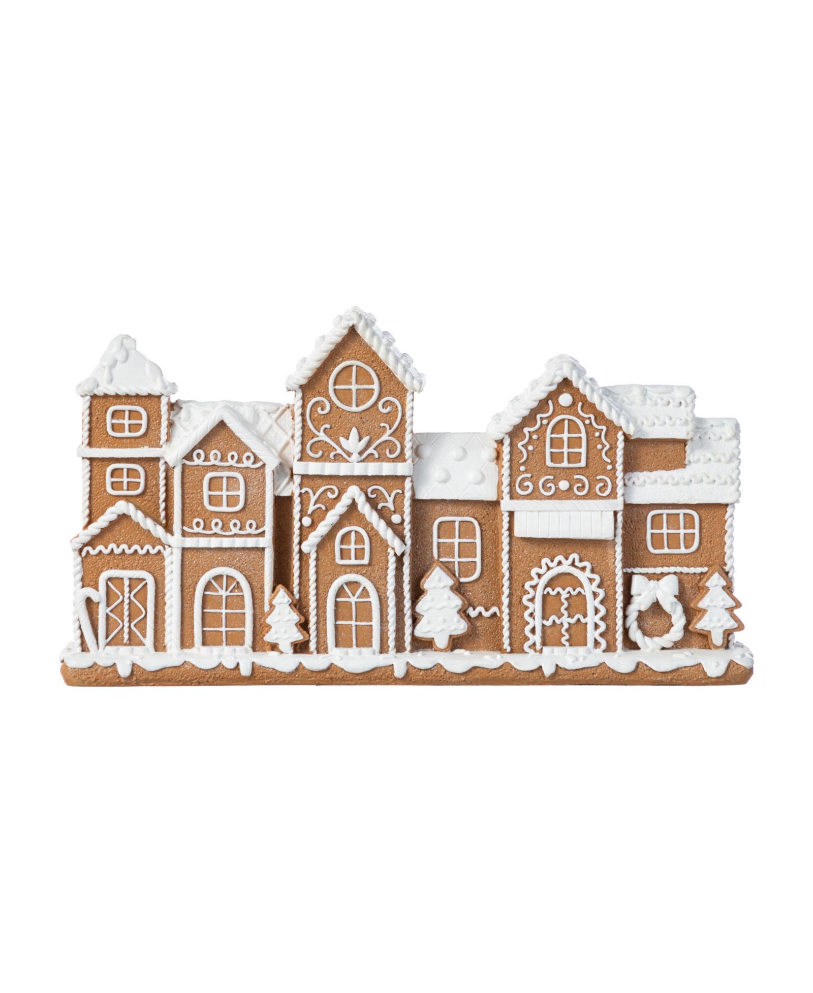 Фигурка Glitzhome 12" Resin Christmas Gingerbread Townhouse
